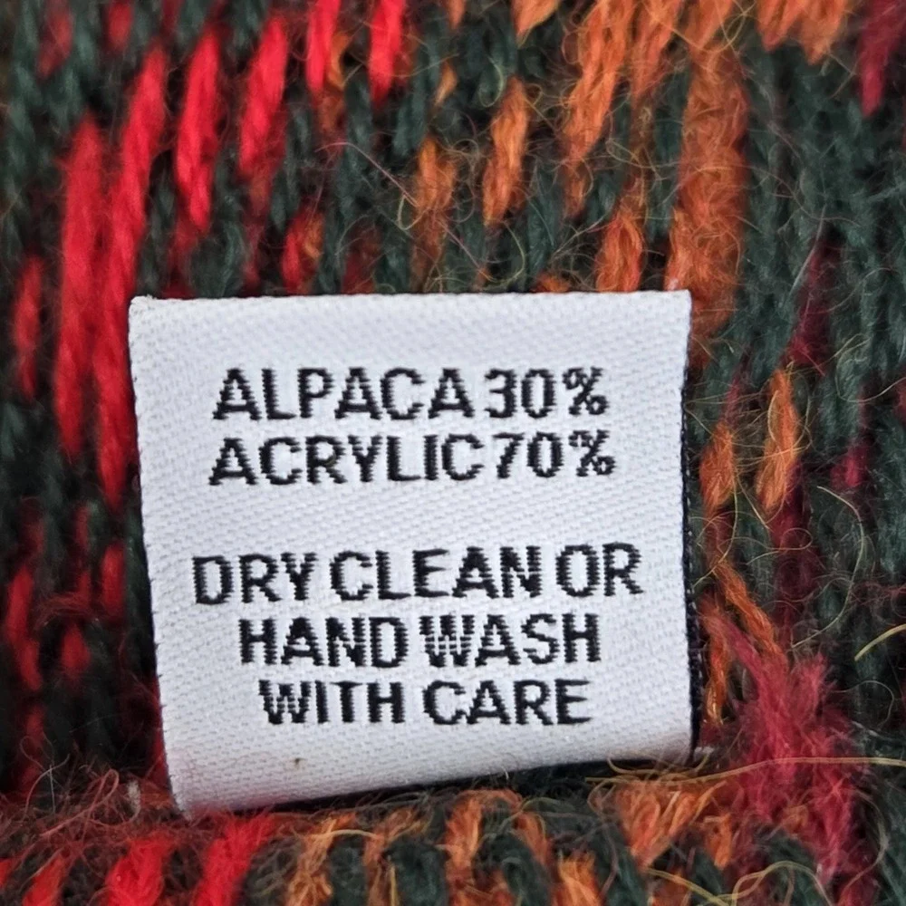 The Alpaca Connection‎ Women Cardigan XL Red Aztec Geometric Alpaca Y2K